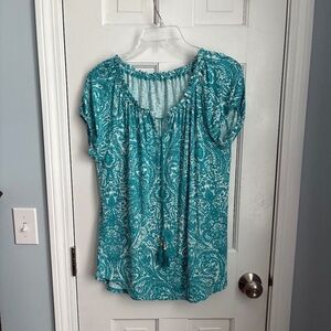 Peasant style cap sleeve blouse, Size L